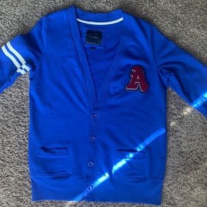 “A” Cardigan Sweater. Super original.